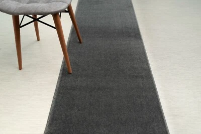 ORFA Non Slip Hallway Runner Rug, Solid Anthracite Grey Color, Sold-Priced Per Foot