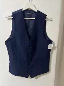 French Connection Mens Waistcoat Medium Blue Suit Vest Evening Wedding Formal - Picture 1 of 5