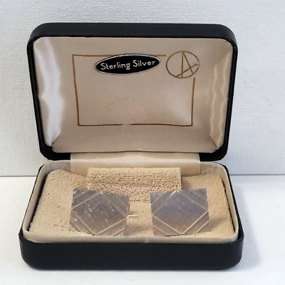VINTAGE ANSON SQUARE STERLING SILVER CUFF LINKS - Image 1 of 4