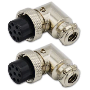2 STCK. 8 Pin Mikrofon Stecker GX-16 rechter Winkel für Ladegerät Luftfahrt Radio - Bild 1 von 7