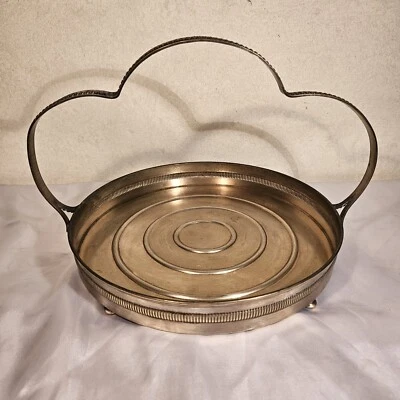 C2 PLATEAU STYLE ORIENTAL EN METAL ARGENTÉ / ANSE / PANIER  - Bild 1 von 4