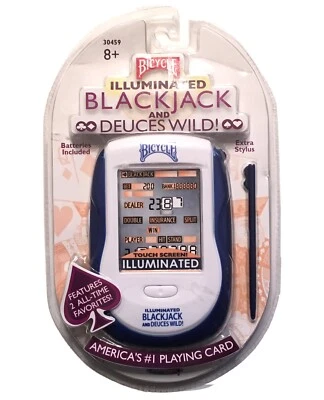 Bicycle Blackjack & Deuces Wild Illuminated Touch Screen Hand Held Game Casino - Image 1 of 4