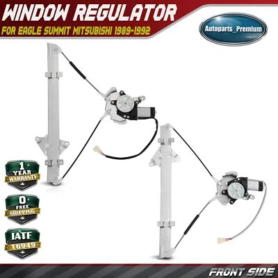 2 передних регулятора стеклоподъемника левая и правая с двигателем для Eagle Summit Mitsubishi - Изображение 1 из 4