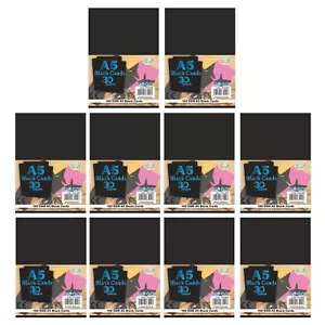 A5 Black Cards 160gsm Thickness 300 Sheets Art Craft Décor Project Kids Activity - Picture 1 of 21