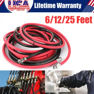 6/12/25 Feet High Grade Air & Fluid Hose For Spray Gun Paint Pressure Pot Tank - Picture 1 of 10