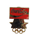 Vintage Coca Cola Olympics Enamel Pin Dated 1980 & 1982