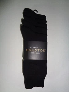 Gold Toe Men's 6 Pair Aquafx Moisture Wicking Crew Dress Socks Black Size 6-12.5 - Picture 1 of 3
