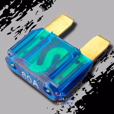 10pcs 60a AMP Large Blade Style Audio GOLD Maxi Fuse Car Marine Auto Motorcycle - Image 1 of 2