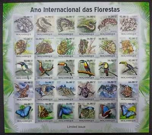 QW10 IMPERF 2011 MOZAMBIQUE MARIPOSAS AVES MURCIÉLAGOS ANIMALES FAUNA! ÚNICO SH MNH - Imagen 1 de 1
