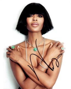 NAOMI CAMPBELL Foto Firmada 10x8 PASARELA SUPERMODELO CERTIFICADO DE AUTENTICIDAD - Imagen 1 de 1