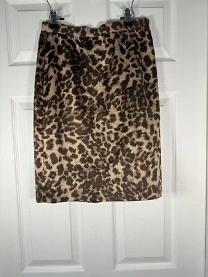 Club Monaco Satin Leopard Jackie Skirt Jupe Cocoa Brown Size 4 NWT - Imagem 1 de 4