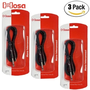 3-PACK Hosa CMP-305 5FT TS Male 1/8" to TS Male 1/4" Interconnect Cable - Picture 1 of 1