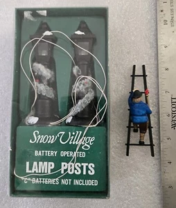 Vintage Snow Village Battery Operated Lamp Post with Free One  - Picture 1 of 5