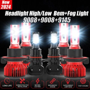 For 2004-2014 Ford F-150-6000K LED Headlight Hi/Lo + Fog Light 6 Bulbs Combo kit - Picture 1 of 17