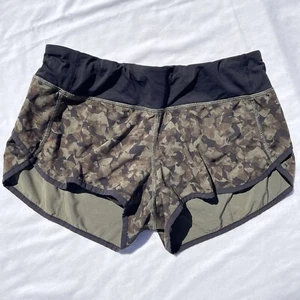 Lululemon Run Speed Short Mystic Jungle Fatigue Green Womens 6 Athletic - Picture 1 of 4