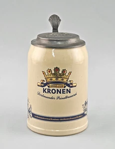 A-9248085-D Collector Beer Mug Kronen Dortmunder Private Brewery Tin Lid H20.5Cm - Picture 1 of 6