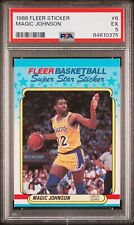 1988 Fleer Basketball Sticker Magic Johnson #6 PSA 5 FRESH SLAB!