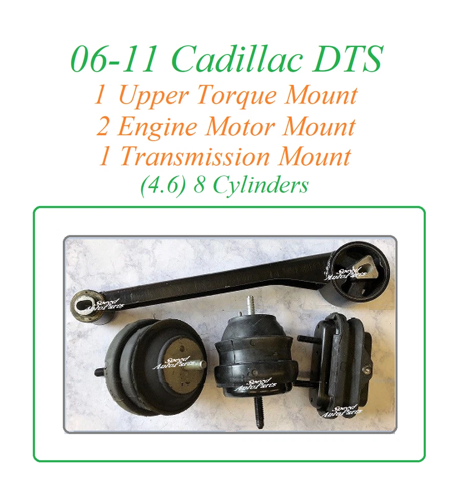 06-11 Fit Cadillac DTS 4.6 v8 4pc Trans Mount Engine Motor Front Left Rear Upper - Image 1 of 1