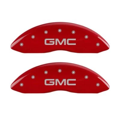 Cubiertas de pinza MGP 4 grabadas F&R para GMC acabado rojo plateado ch Foto 1 de 4