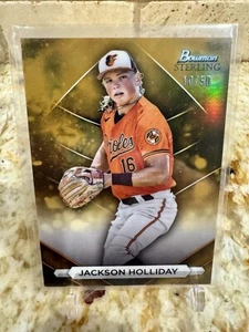 JACKSON HOLLIDAY 2023 Bowman Sterling Gold /50 #BSP-80 Topps Baltimore Orioles - Picture 1 of 2