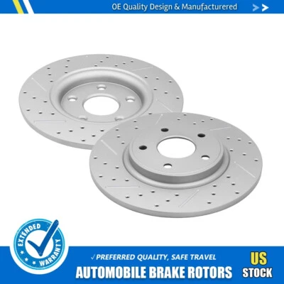 Rear Drilled Disc Brake Rotors for Dodge Grand Caravan Journey Town & Country - Image 1 of 4