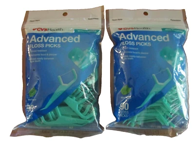 2 PACOTES CVS ADVANCED FIO DENTAL PICKS 90 UNIDADES sabor perfeito - Imagem 1 de 4