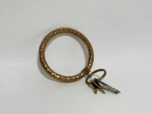 Vintage Big O Ring Mesh Metal Gold Tone Chain With Four Keys - Picture 1 of 6