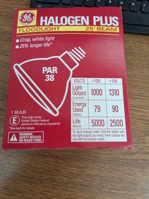  GE Plus Floodlight PAR38 Bulbs Lamps #13308 90PAR/H/FL25 - Image 1 of 2