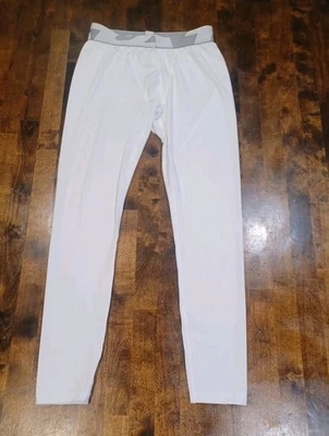 TSLA  White Compression Pants Medium Athletic Training Tights Sports Leggings - Image 1 of 4