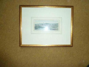Fraueninsel-Colorierter Stahlstich von 1840-Bild gerahmt - Bild 1 von 2