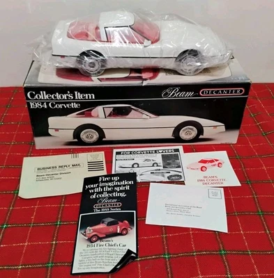Decanter Jim Beam Collectible White 1984 Corvette Vintage 1980's NOS NIB - Image 1 of 4