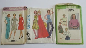LOT of 3 Sewing Patterns, 1970'S Uncut. VTG. Sz 10 & 12 - Picture 1 of 5