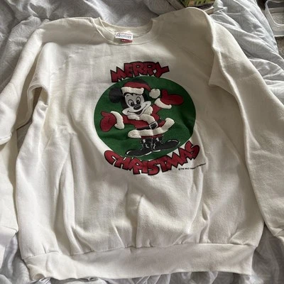 Винтажная толстовка с круглым вырезом Merry Christmas Mickey Mouse размер XL Walt Disney Co - Изображение 1 из 4