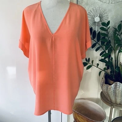 Blusa Top Cami Max Studio Coral/Melocotón 100% Seda Talla XL Nueva sin Etiquetas Foto 1 de 4