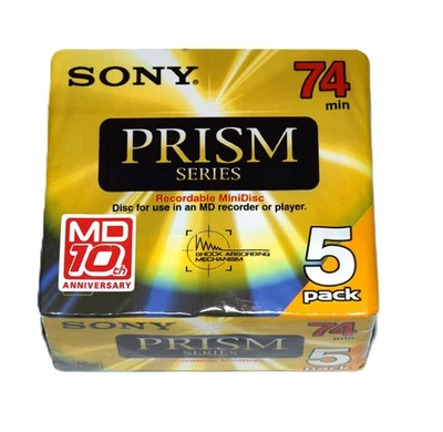 Pack 5 Minidisc Sony 74 Prism 5MDW74PRA Nuevo New MD - Immagine 1 di 2