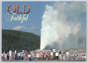 Postcard Old Faithful Geyser Erupts Yellowstone National Park Wyoming Geothermal - Picture 1 of 2