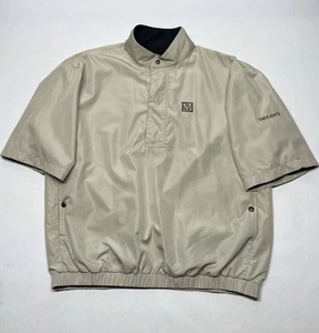 DryJoys FootJoy Beige 1/4 Zip Golf Jacket Embroidered M Size L Outdoor Rain Wind - Picture 1 of 24