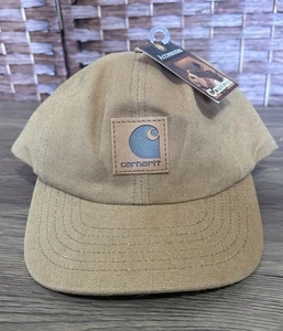 NWT Vintage Carhartt A17BRN SnapBack Hat Cap Leather Patch Made In USA Deadstock - Picture 1 of 7