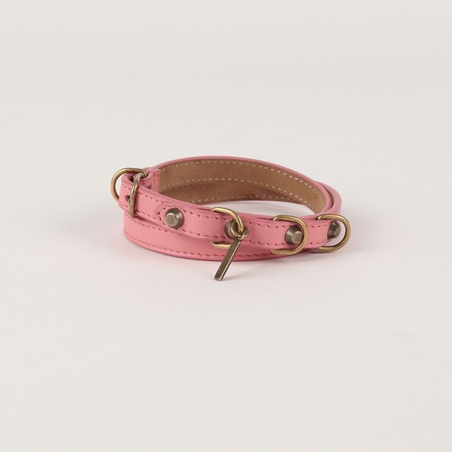 Bracciale Balenciaga in pelle rosa triplo giro 326102 53101415