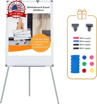 Pizarra blanca con soporte, caballete portátil de 3'x2' para oficina o aula NOVO - Imagem 1 de 4