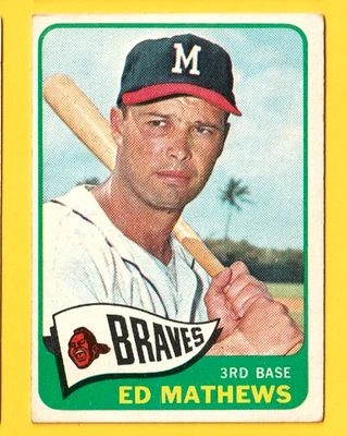 1965 TOPPS ED MATHEWS HIGH #500 EX/EX+ 尖端磨损-无折痕-清洁胸罩 — 第 1/2 张图片