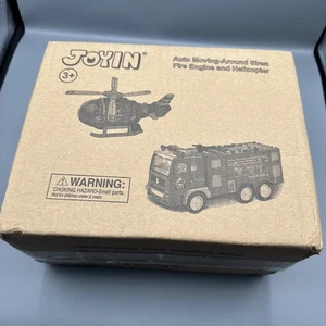 JOYIN Auto Moving-Around Siren Fire Engine and Helicopter" toy set - Picture 1 of 3