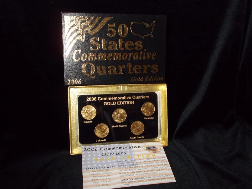 U.S. MINT 50 STATE QUARTERS GOLD EDITION c.2006 MINT IN ORIGINAL BOX W/INSERT - Image 1 of 1