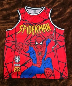 Marvel Spiderman Herren Basketball Trikot Shirt Tank Top 3XL rot blau  - Bild 1 von 2