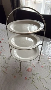 Steel 3 Tier Buffet Stand 7inch (dia)x14.5 inch(h) NO plates - Picture 1 of 3