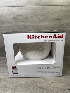 KitchenAid KSM2CB5 Ceramic Stand Mixer Bowl 5-Quart White Mermaid Lace - Picture 1 of 12