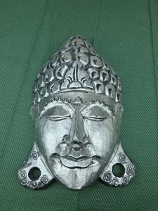 Holz Buddha Wandbild hängend Buddha Kunst Hindu Buddha Gesicht Indonesien - Bild 1 von 4