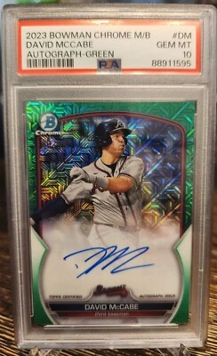 2023 Bowman Chrome #BCMA-DM David McCabe Mega Box Green Mojo Auto /99 - PSA 10 - Image 1 of 3