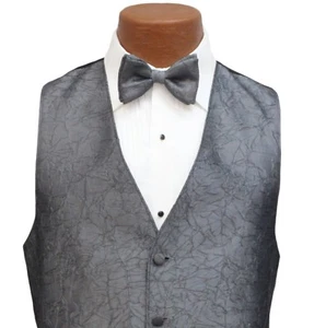 Dark Gray Charcoal Mens Matisse Fullback Formal Tuxedo Vest & Tie Pocket Square - Picture 1 of 7