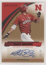 2015 Panini Nebraska Cornhuskers Signatures Gold /25 Alex Gordon #AG-NEB Auto